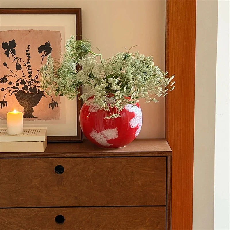 Chinese Ceramic Vase Porcelain Retro Elegant Floral Centerpiece For Entryway Table Decor Boutique Inn Model Room For Interior Vue
