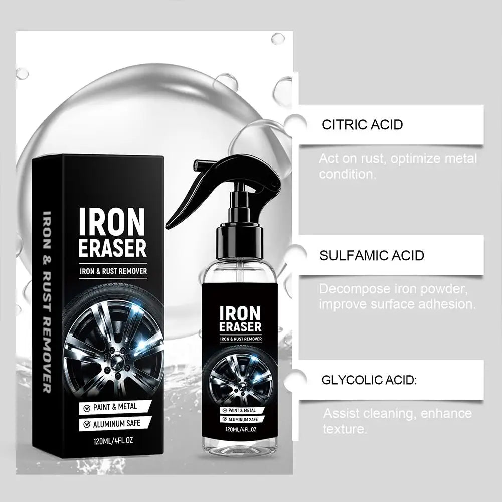 120ml Tire Iron Rust Cleaning Agent Car Rust Remover Cleaning Decontamination Descaling Renewing Paint Metal Safe Iron Eraser Vue