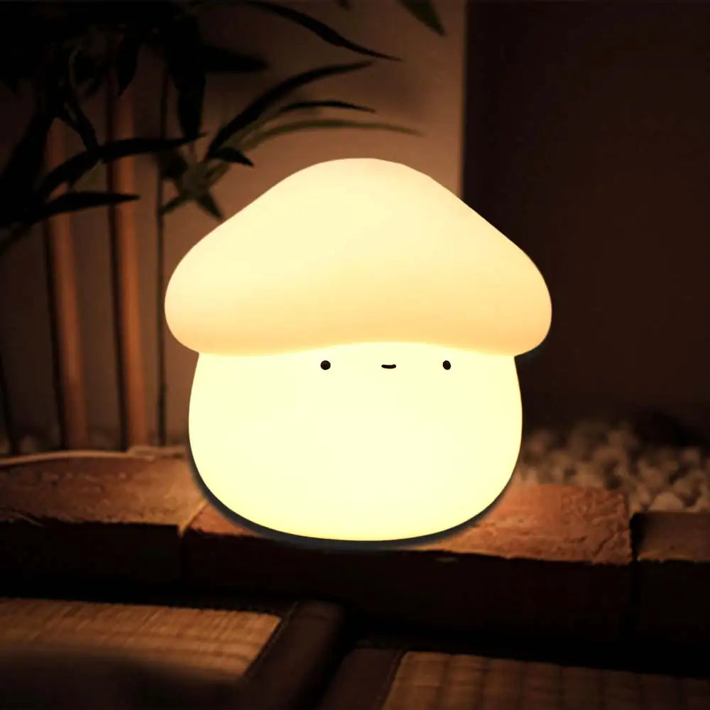 Room Decor Silicone Mushroom Night Lamp Dimmable USB Charging Sleeping Night Lamp Cute Soft LED Bedside Lamp Vue