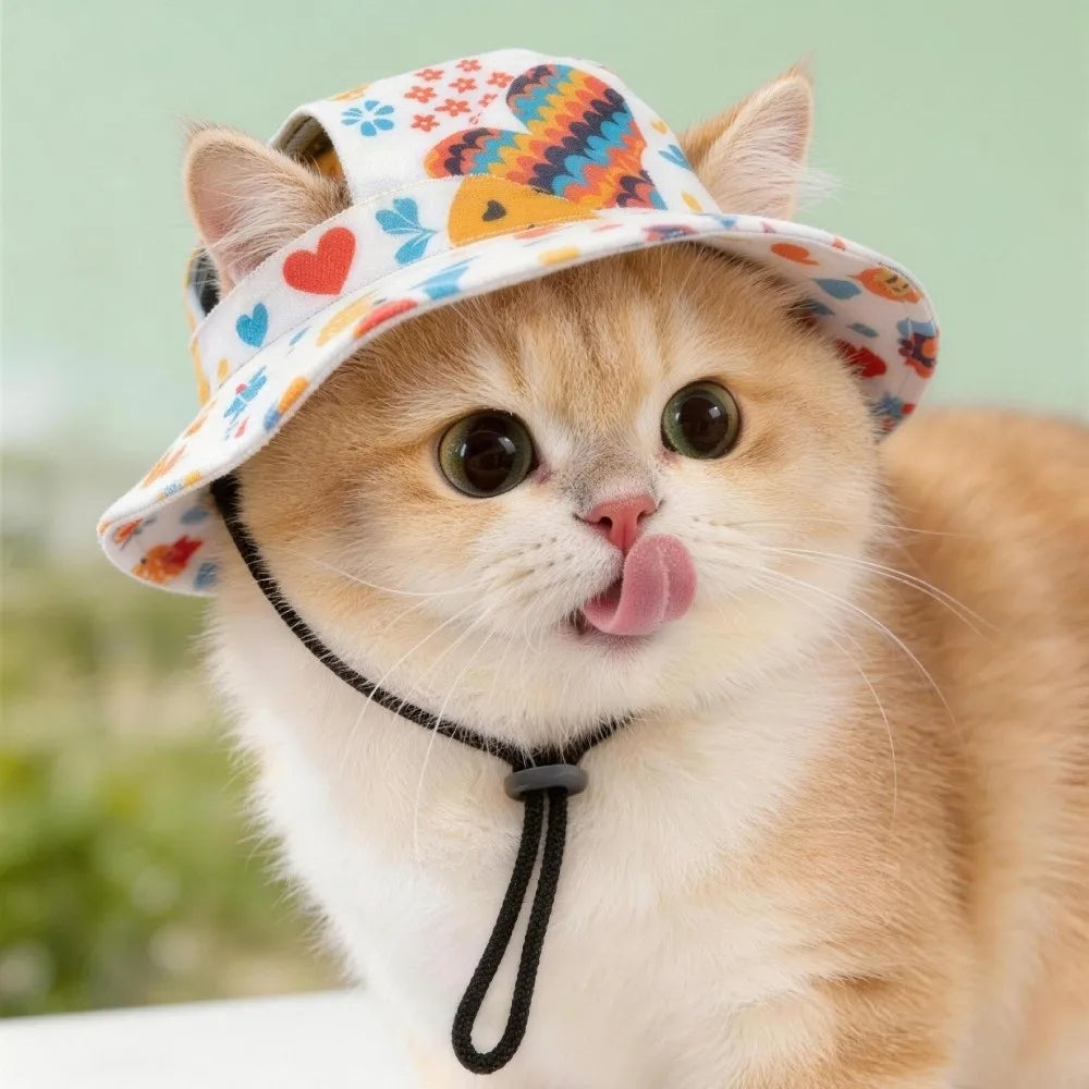 Cute Adjustable Dog Fisherman Hat Ear Exposed Comfortable Pet Sun Hat Breathable Pet Baseball Cap Photography Vue