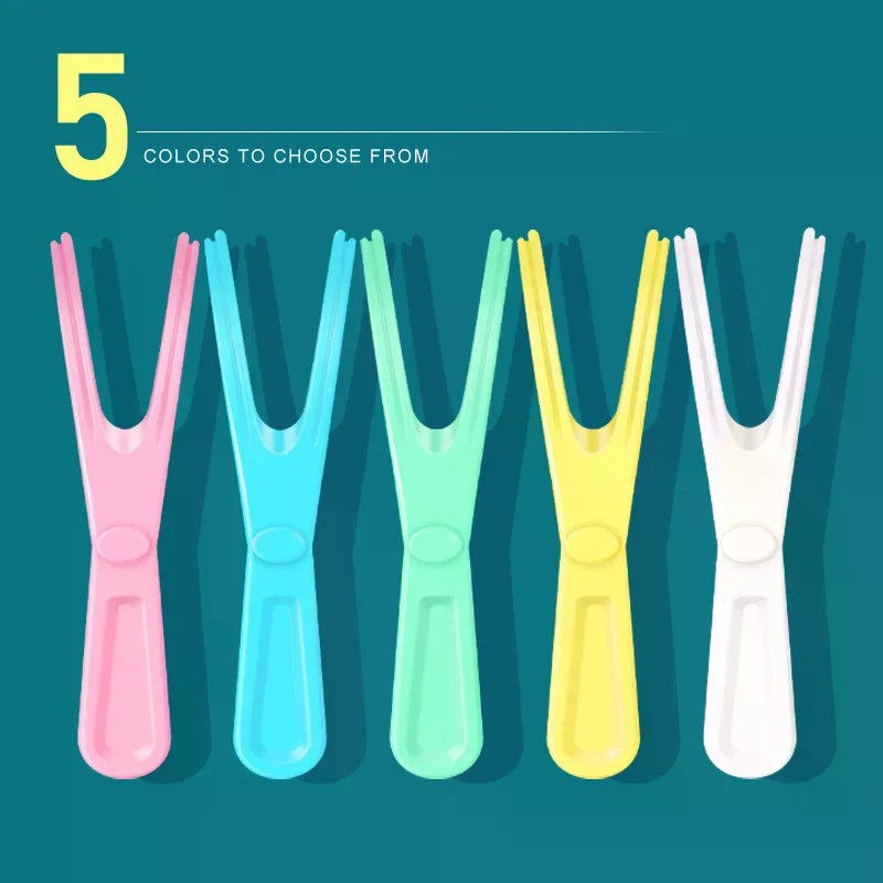 1/2Pcs Reusable Pick Holder Y Shape Plastic Dental Floss Rack Teeth Clean Care Tool Without Dental Floss Oral Hygiene Toothpick Vue