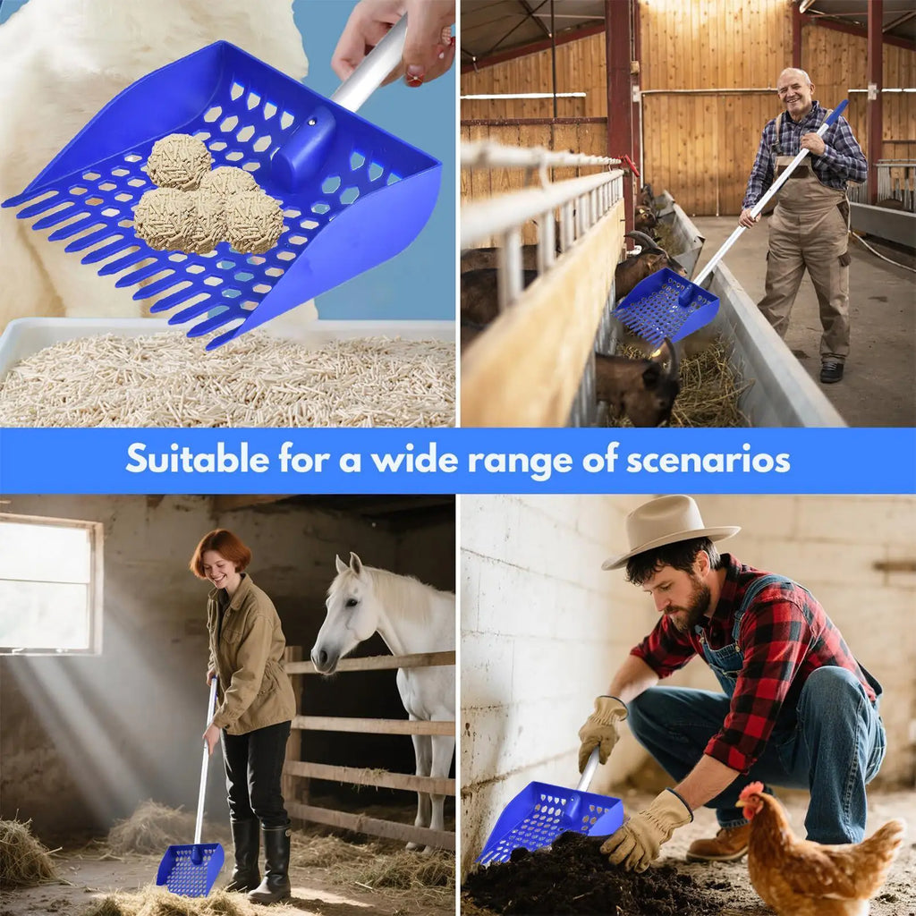 Chicken Poop Scooper for Sand Chicken Coop Rake and Scoop Tool Long Handle Detachable Shovel Retractable Cat Litter Scoop Vue