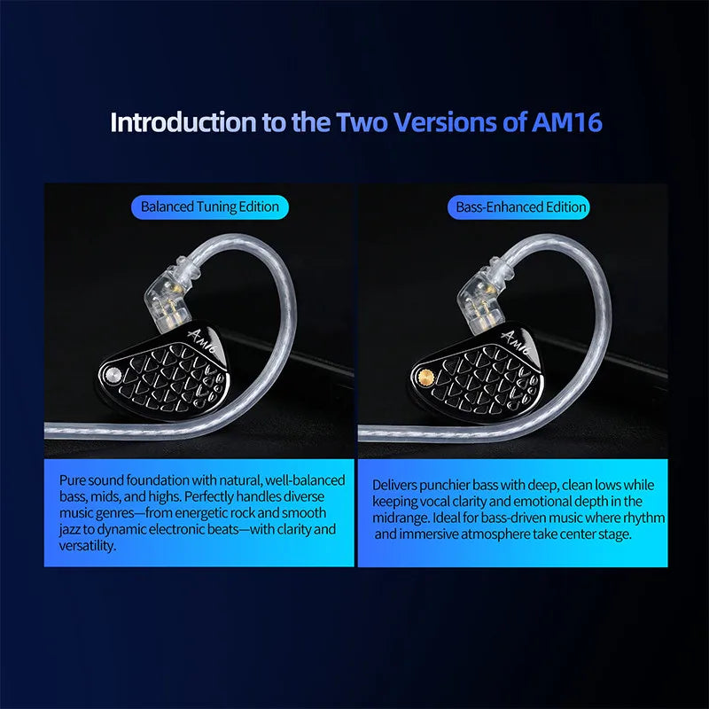 KZ AM16 16 Balanced Armature In-Ear Monitor IEM Earphones In-Ear Monitor IEM Vue
