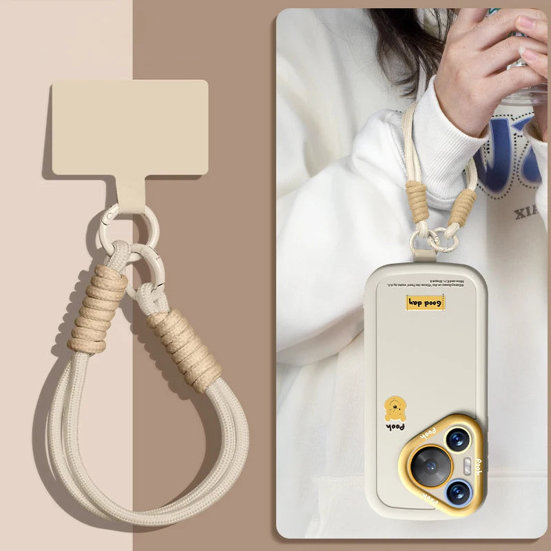 1 Piece Portable Mobile Phone Lanyard Pendant Bag Chain Easy To Carry Wristband Advanced Solid Color Short Keychain Vue