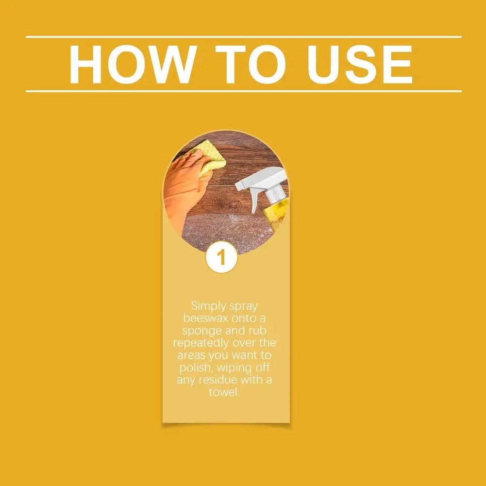 Beeswax Essential Oil Wax Wood Polishing Spray 120ml Furniture Polishing Nourishing Anti-chapped Maintenance Spray Sponge Towel Vue