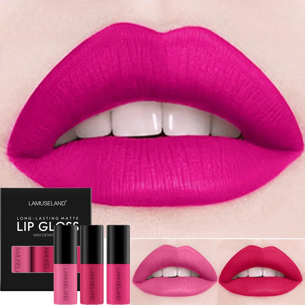 Mini 1/3Pcs Set Nude Matte Lipstick Waterproof Lasting Non-stick Lip Stick Not Fading Sexy Red Velvet Lip Gloss Makeup Cosmetics Vue