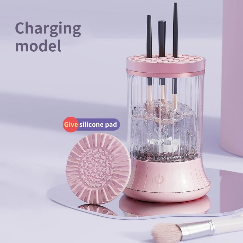 Rechargeable Makeup Brush Cleaner Machine Multifunctional Cleaning Drying Tool Vue charge model