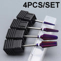 Purple 5 in 1 Nail Drill Bits Drills Milling Cutter for Manicure Remove Gel Acylics Nails Accessories Tool Vue 4pcs
