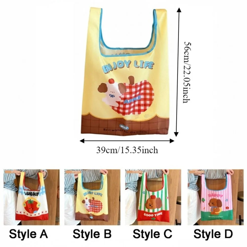 Multi-functional Large Capacity Folding Storage Bag Eco-Friendly Reusable Cartoon Shopping Bag Waterproof Handheld Bag Shopping Vue