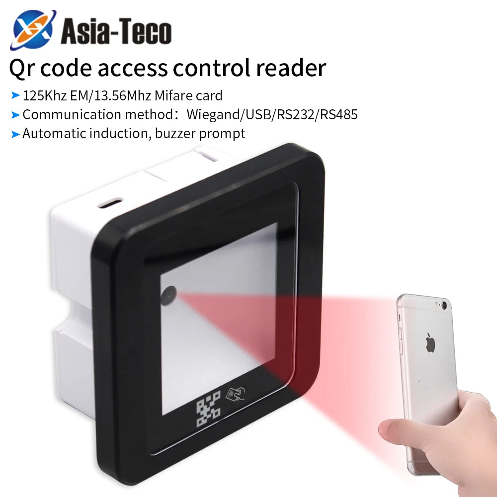 QR Code RFID Reader 125khz EM 13.56mhz MF Access Card Reader Scanner USB/Wiegand/RS232/485 2D QRCode BarCode Scanner Vue