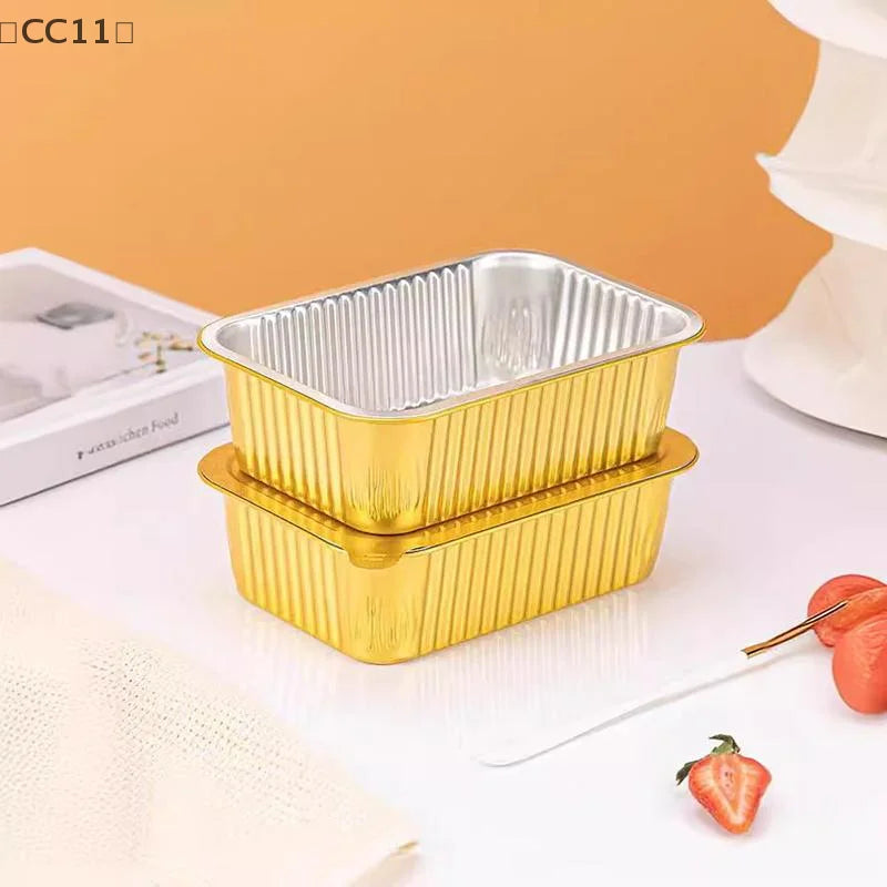 CC11Aluminum Foil Lunch Box Gold Sealed Disposable Takeaway Packaging Vue