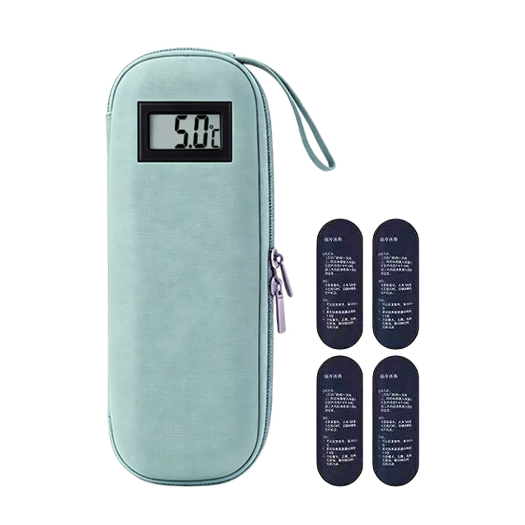 Portable Medicine Cooler Case with Temperature Display Medicine Cooler Case Vue Green 4 Ice Pack China Mainland