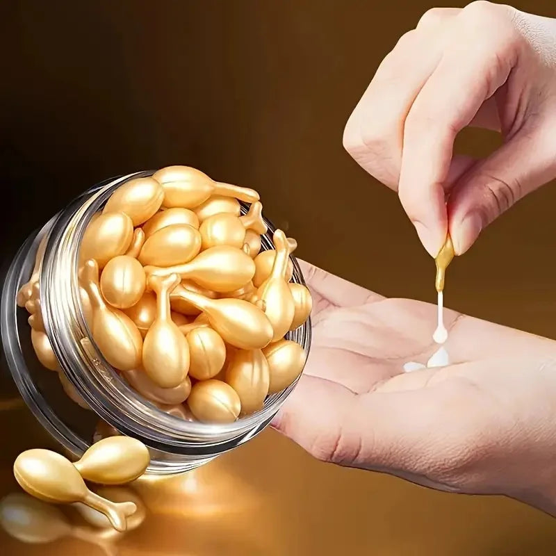 90 Capsules - Placenta and Hyaluronic Acid Essence Capsules - Deeply Nourishes and Moisturizes the Skin, Revealing Youthful Skin, Suitable for Locking in Moisture on the Face and Neck - Easy to Carry, Use Anytime, Anywhere, P Vue