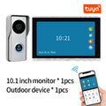 Tuya App WIFI 4 wire Video Door Phone System Sets Smart Home Doorphone Camera 1080P with Monitors for Villa Apartment Office Vue KW05-IP 10 inch 1to1