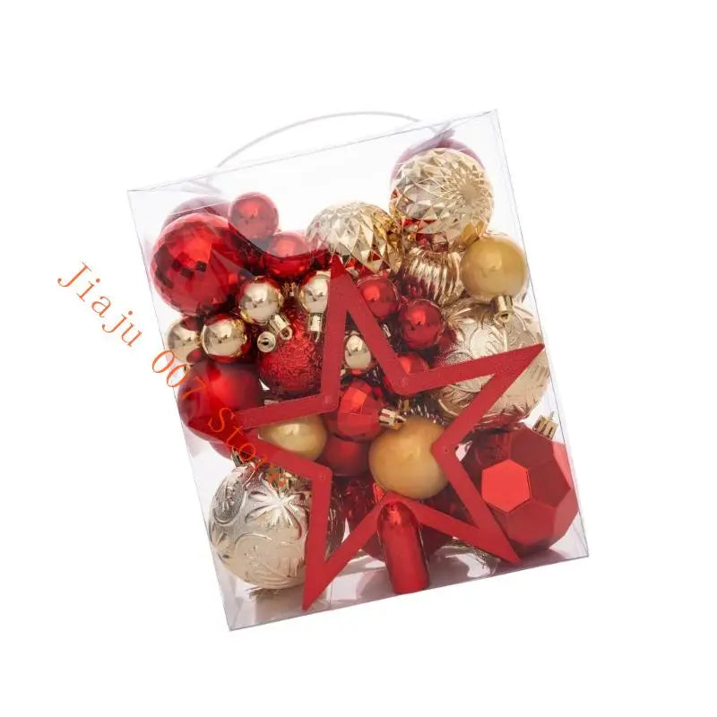 50pc Shatterproof Christmas Ornaments Set with Star Topper Christmas Ornament Set Vue