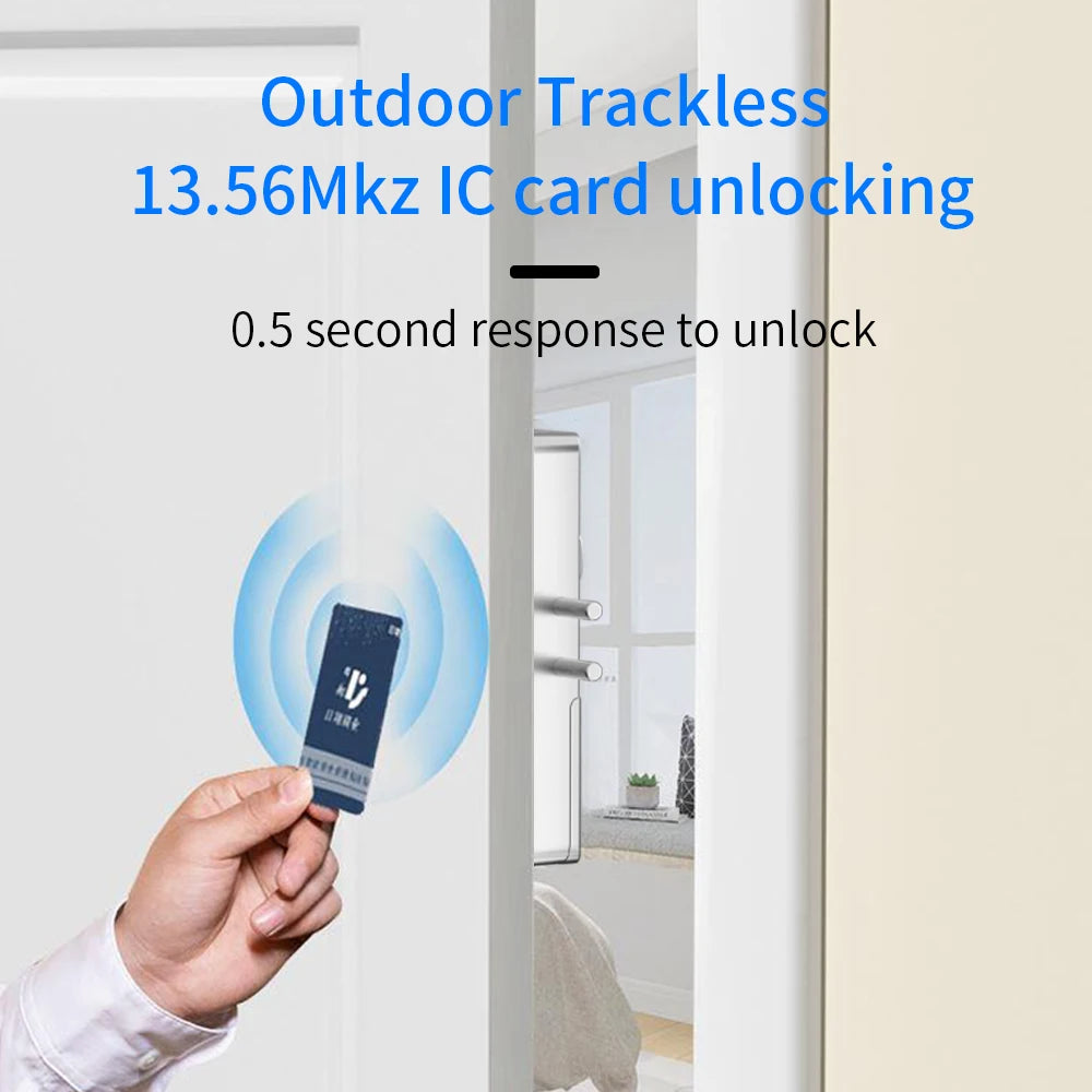 Home Smart Door Lock Handle Hidden Battery Anti Theft Smart Electronic Keyless Lock Security Entry With Tuya App Alexa Google Vue