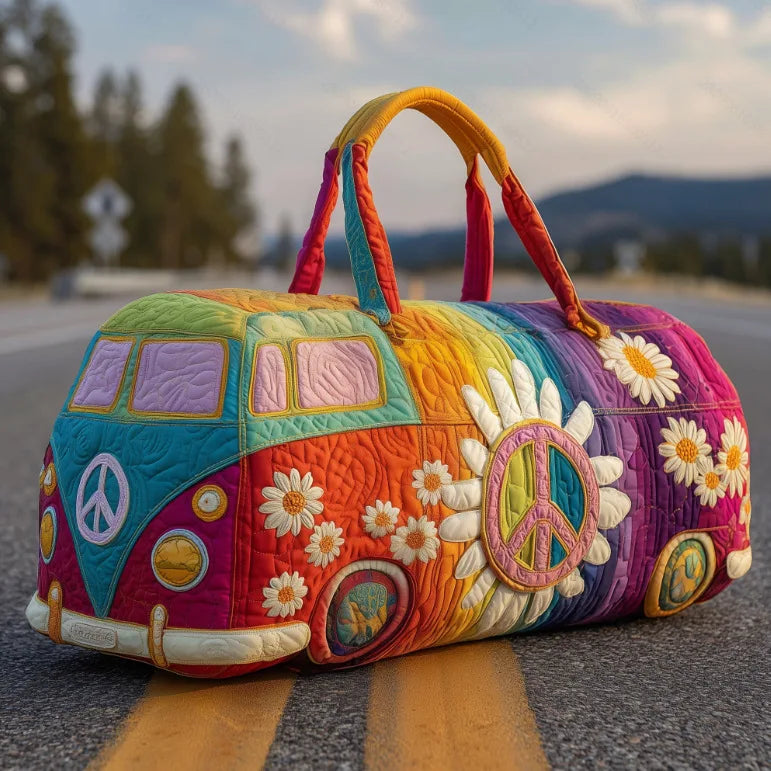 Women 3D Quilting Craft Travel Duffel Bag Fashion Sun Mountain Forest Vue A24