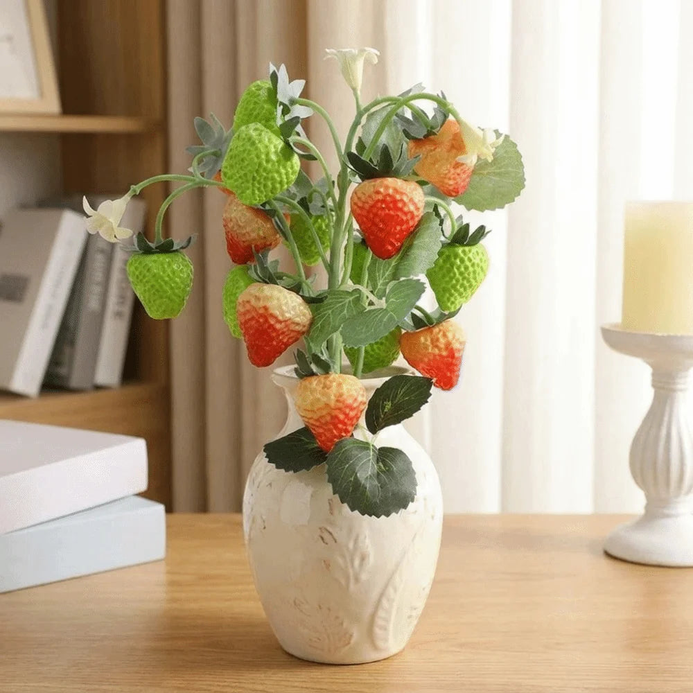 Creative Plastic Simulated Fruit Foam Eggplant Fake Strawberry Decorative Realistic Artificial Lemon Branches Studio Photography Vue