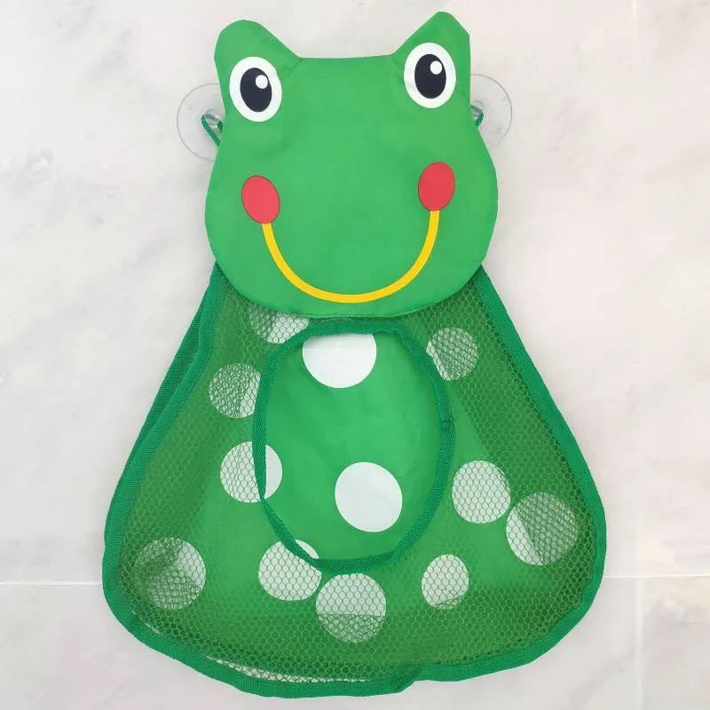 For Kids Strong Suction Cups Storage Bag Durable Polyester Perfect Gift for Xmas Duck Frog Bath Toy Organize Water Toys Game Bag Vue B226 Frog