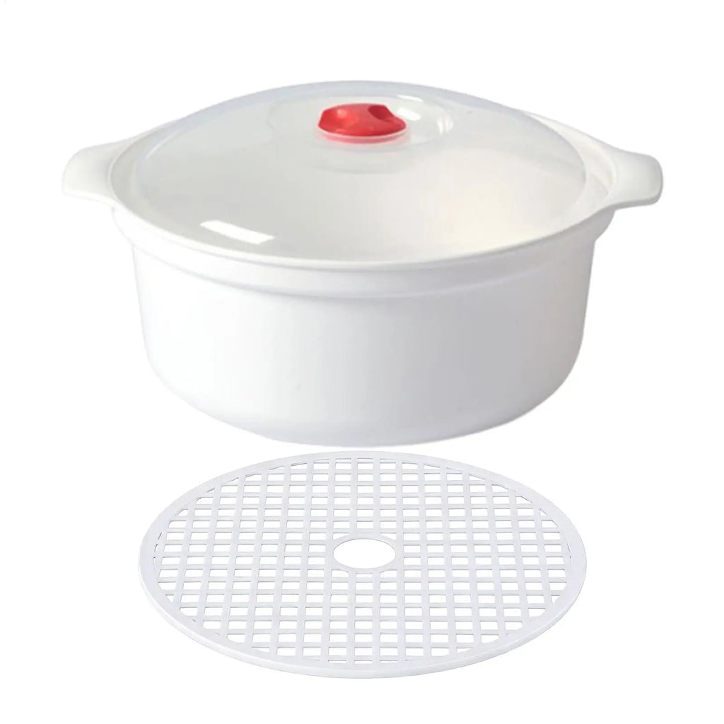 Kitchen Microwave Vegetable Steamer Cooking Heating cookware with Lid and Anti-scalding Anti-slip Handle Microwave Oven Steamer Vue