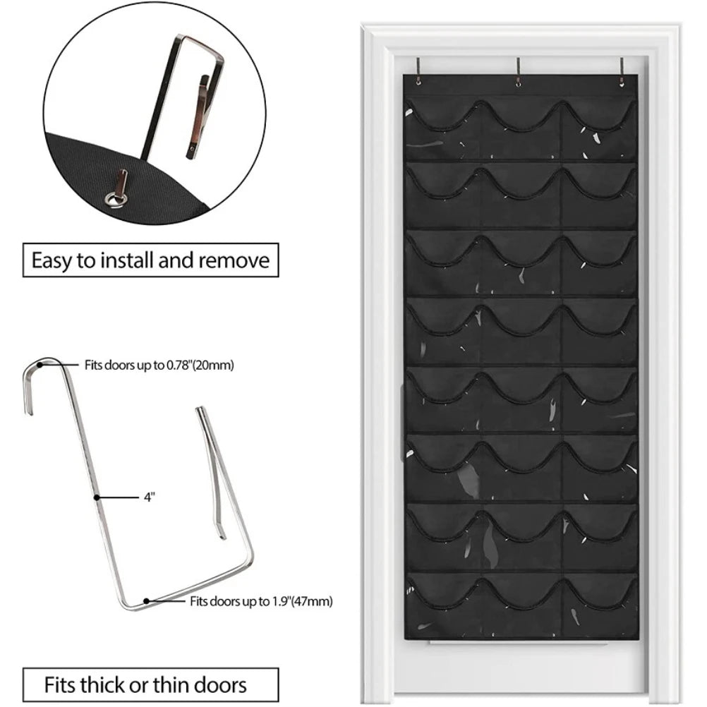 24 Pockets Hat Rack for Baseball Caps Hat Organizer Hanging Caps Storage Holder for Closet Wall Vue