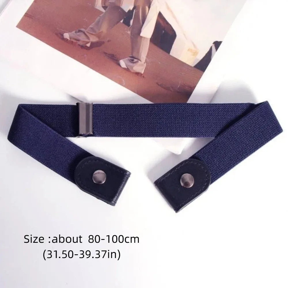 Easy Wear Invisible Belt Stretch Elastic Canvas Buckle-free Belts Vue