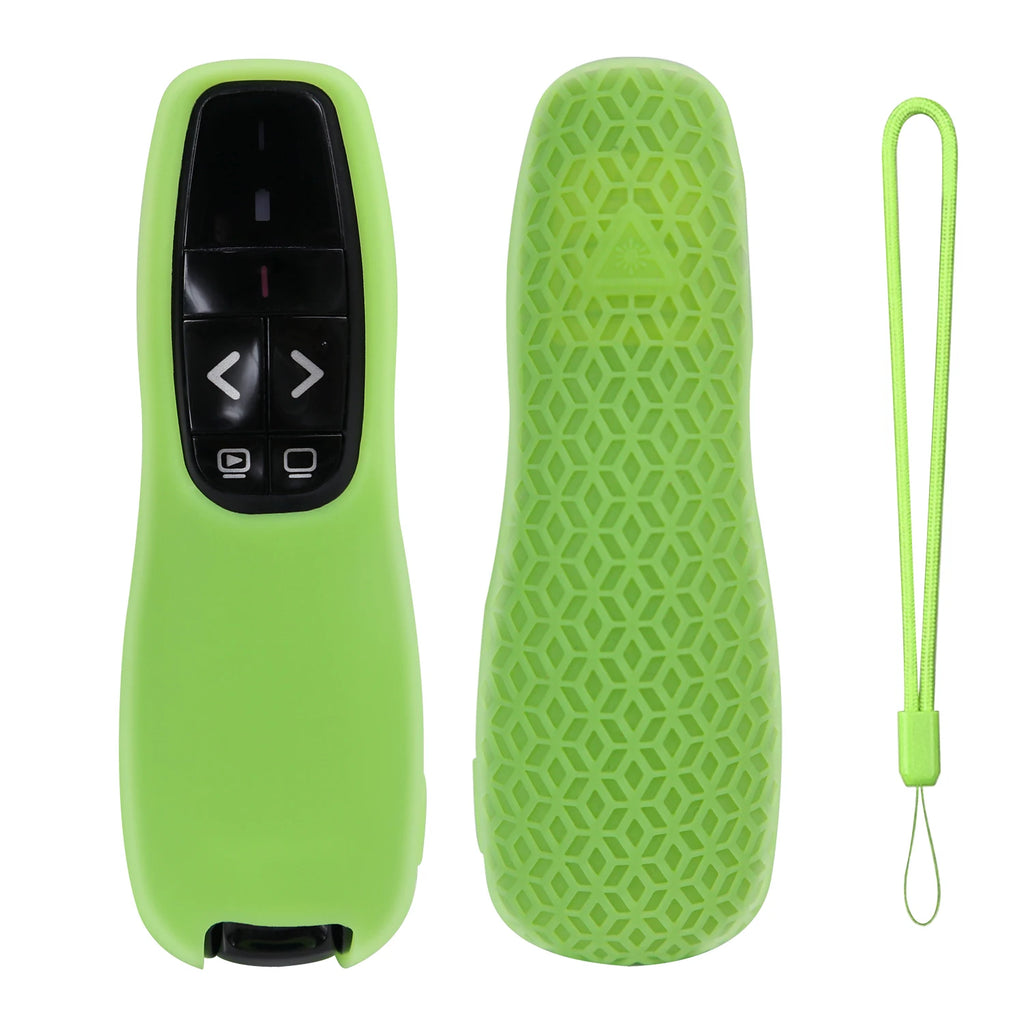 Soft Silicone Cover Protective Case Compatible with for Logitech Wireless Presenter R 400 for Logitech R400 Silicone Remote Case Vue glow--dark green