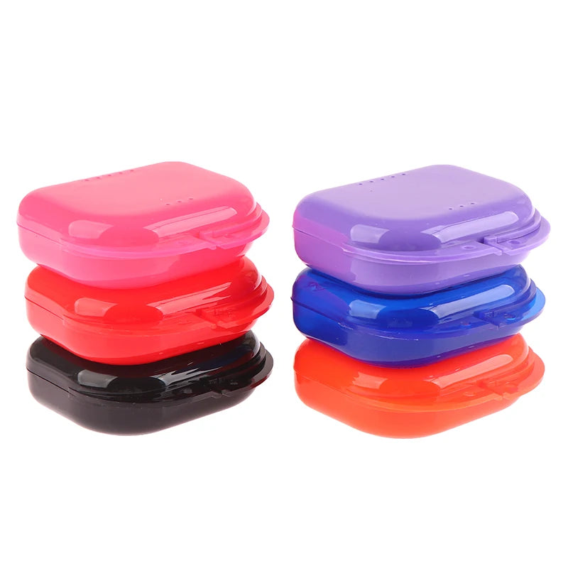 Denture Storage Box Dental Retainer Orthodontic Mouth Guard Container Plastic Oral Hygiene Supplies Tray Dental Appliance Case Vue