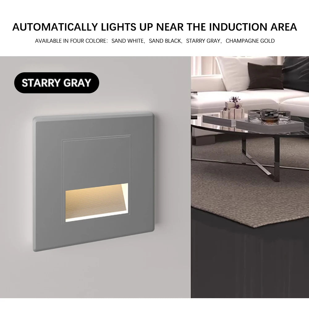 Recessed LED Stair Night Light with Radar Motion Sensor Recessed LED Step Light Vue