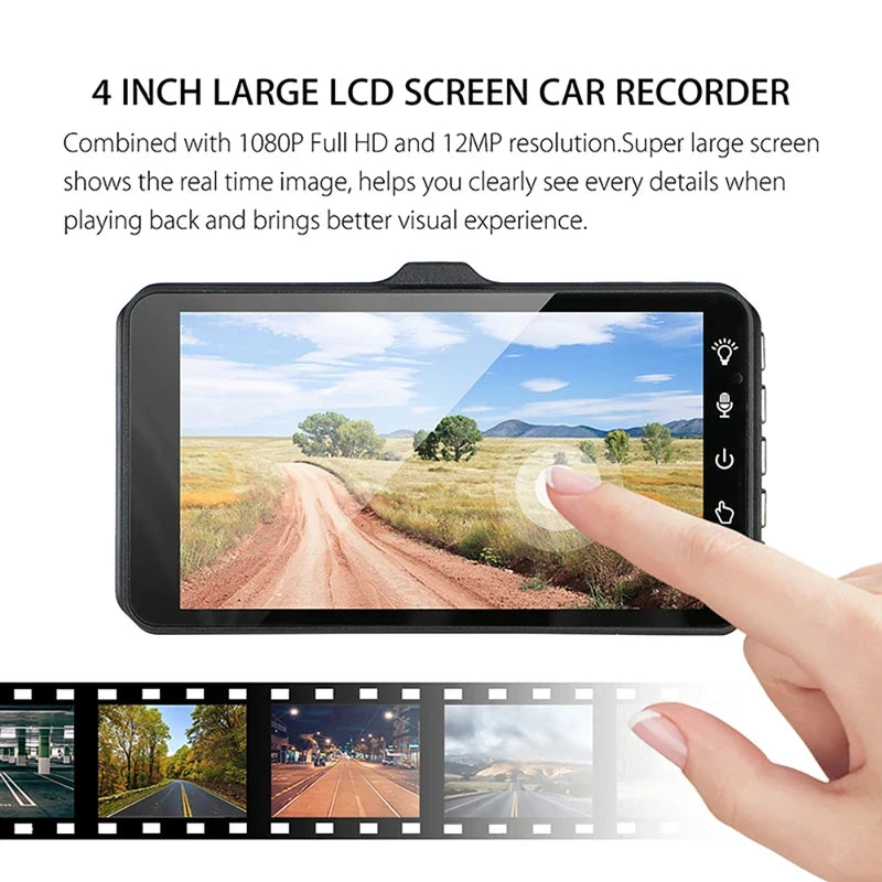 4-Inch 1080P Dual Dash Cam Touch Screen & 24H Parking Monitor Dual Dash Cam Vue