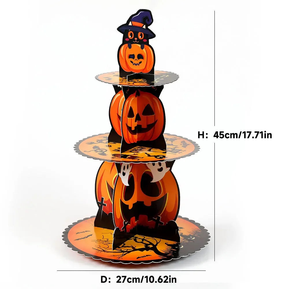 1–10PCS Halloween Cake Tray Paper Pastry Stand for Party Table Decoration Ghost Festival and Christmas Dessert Holder Vue