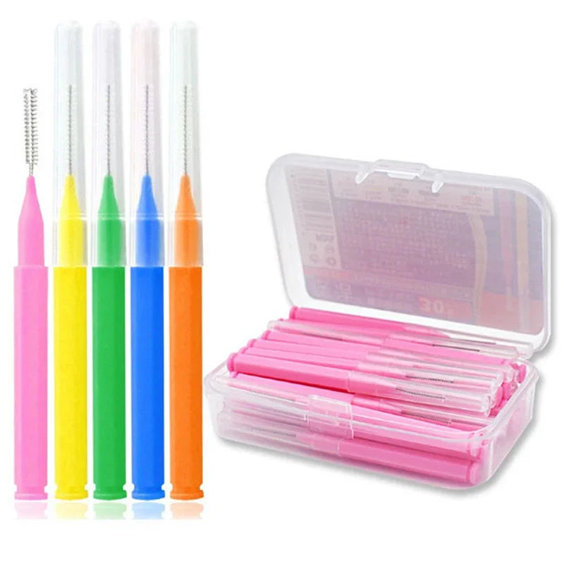 30pcs/lot Interdental Brush Dental Floss Teeth Oral Clean Hygiene Toothpick Vue