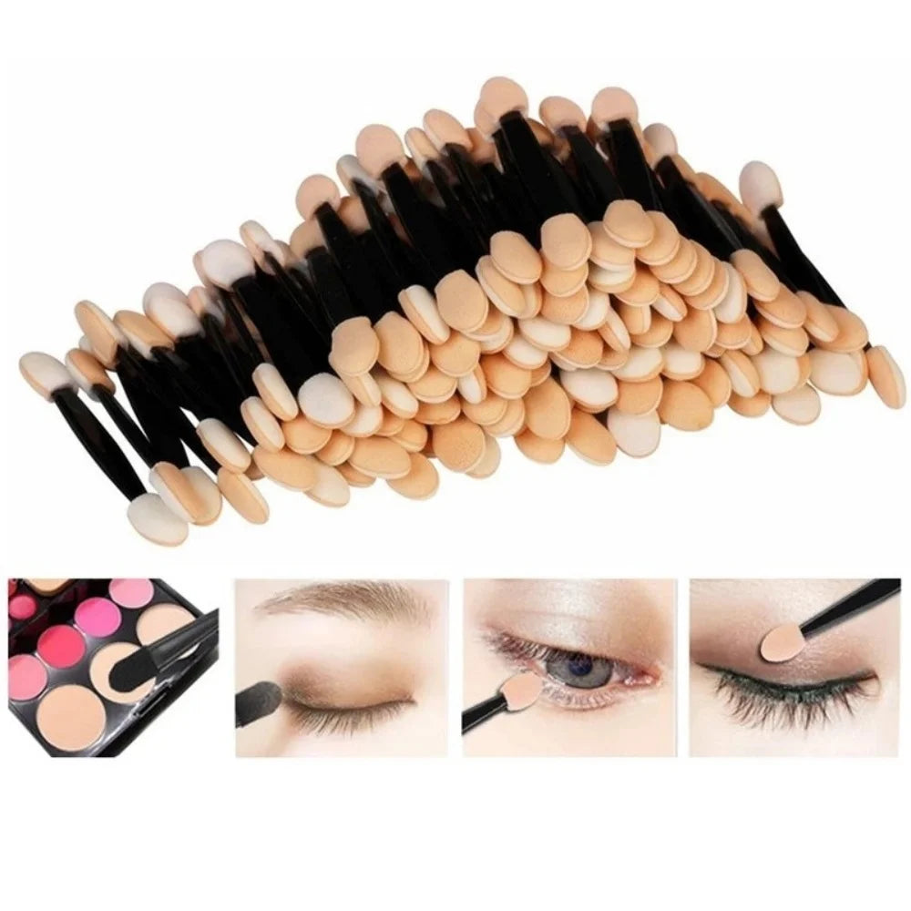 Disposable Dual Head Eyeshadow Sponge Stick Portable Double Sided Eye Shadow Applicator Brush For Eyes Makeup Beauty Tools Vue