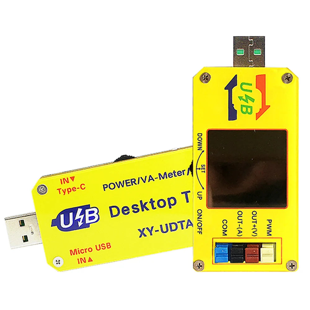 XY-UDTA CNC USB Voltage Step Up Down Power Supply Module 1.44 inch LCD Display 15W Voltmeter Ammeter Coulometer PWM Generator Vue