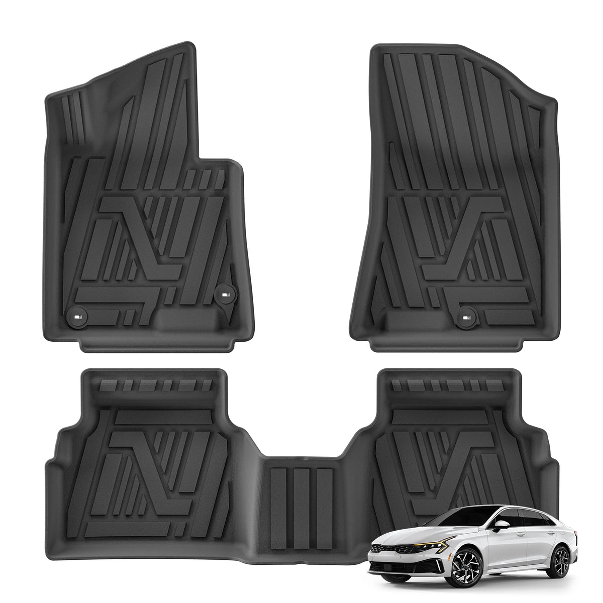 Smabee for Hyundai Sonata 2020-2026 TPE 3D Car Floor Mat All Weather Waterproof Foot Pad Interior Accessories Black Vue LHD 3PCS