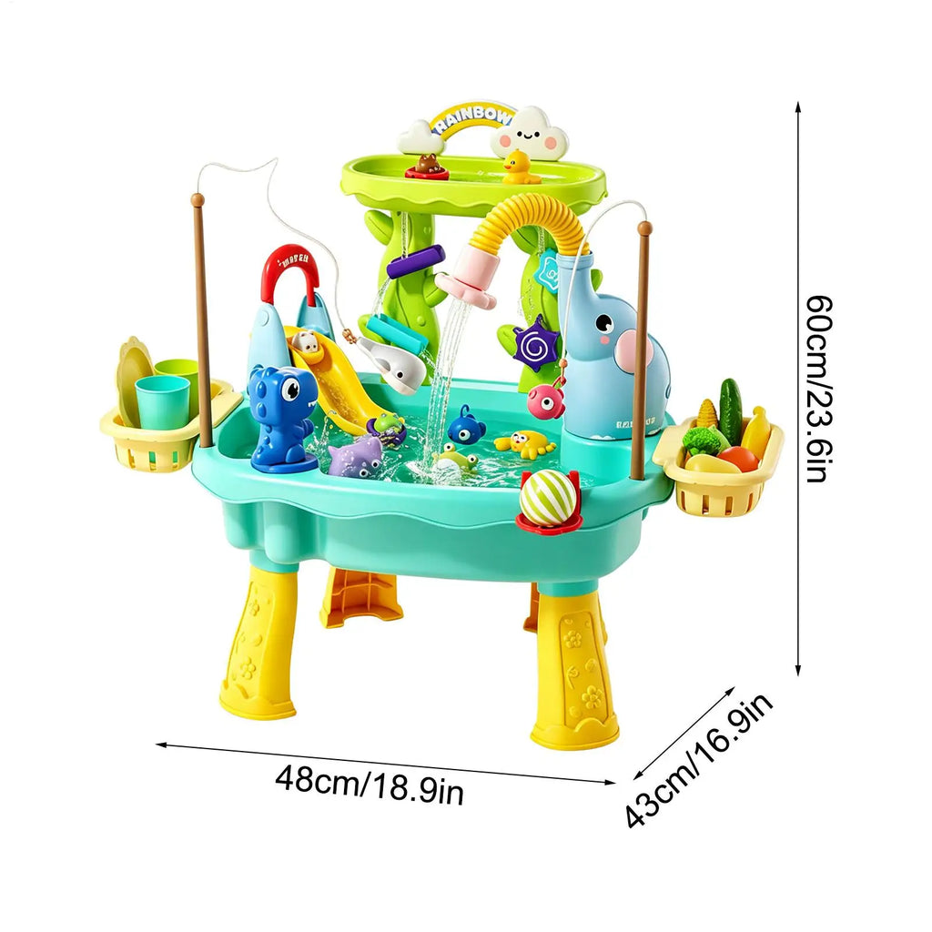 Elephant Water Table for Kids, Sensory Sink Toy with Pump, Outdoor Summer Activity Play Table for Backyard Beach Daycare Camping Vue