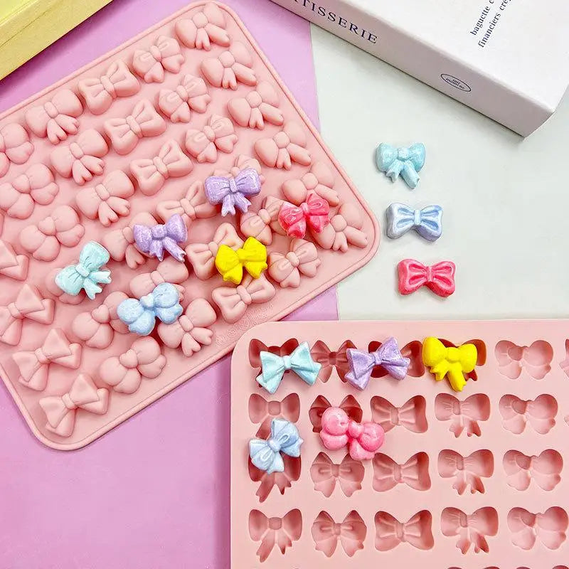 Bow Silicone Molds With 6 Different Shapes, 36-Cavity Bow Chocolate Fondant Mold For Bowknot Cupcake, Cake , Sugar Craft Vue