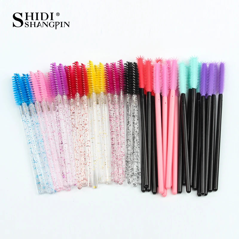 5/50Pcs Crystal Eyelash Brushes Soft Head Eyebrow Brush Professional Lash Extension Brush Mascara Wand Combs Makeup Beauty Tool Vue