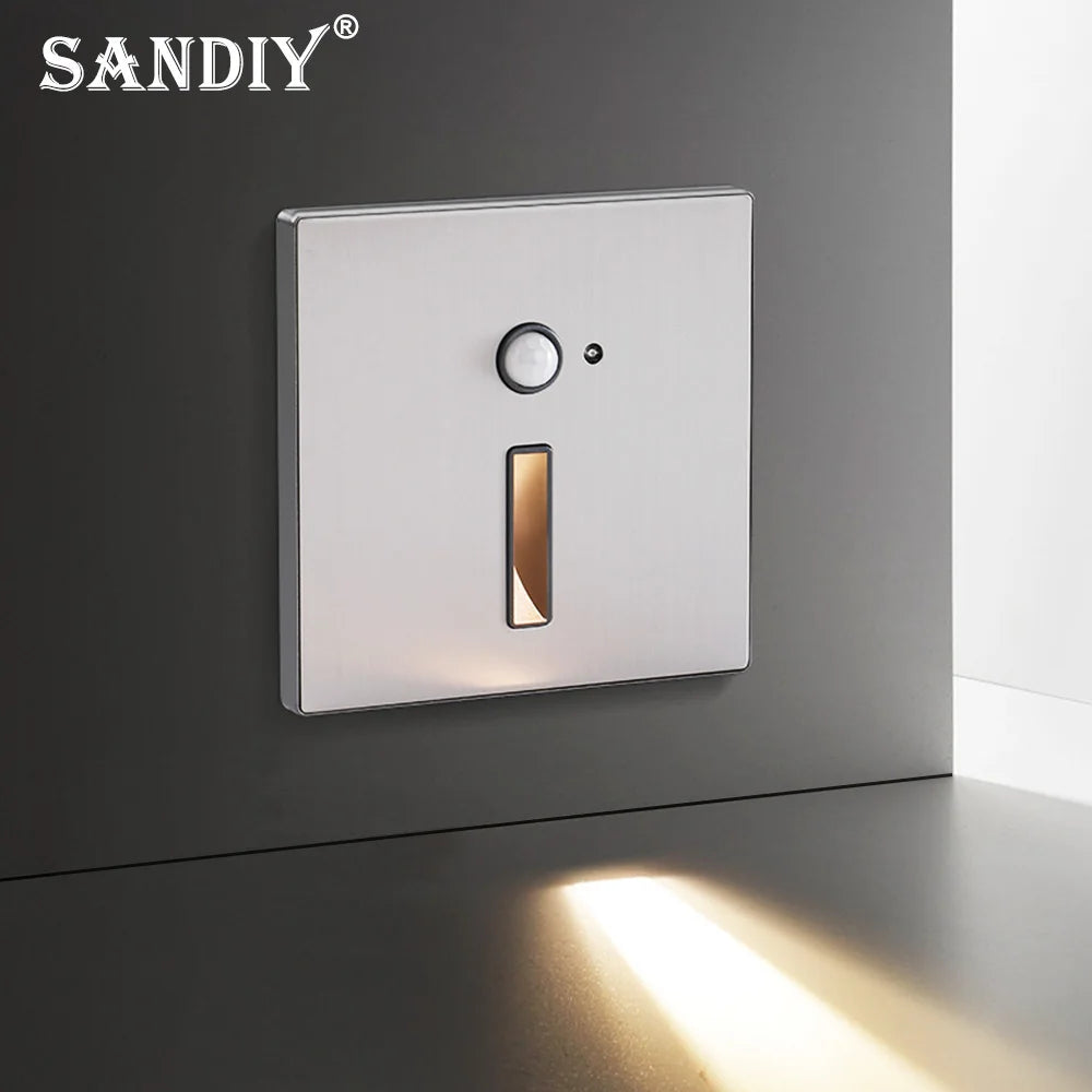 SANDIY Motion Sensor Stair Light Recessed LED Wall Sconce LED Wall Sconce Vue