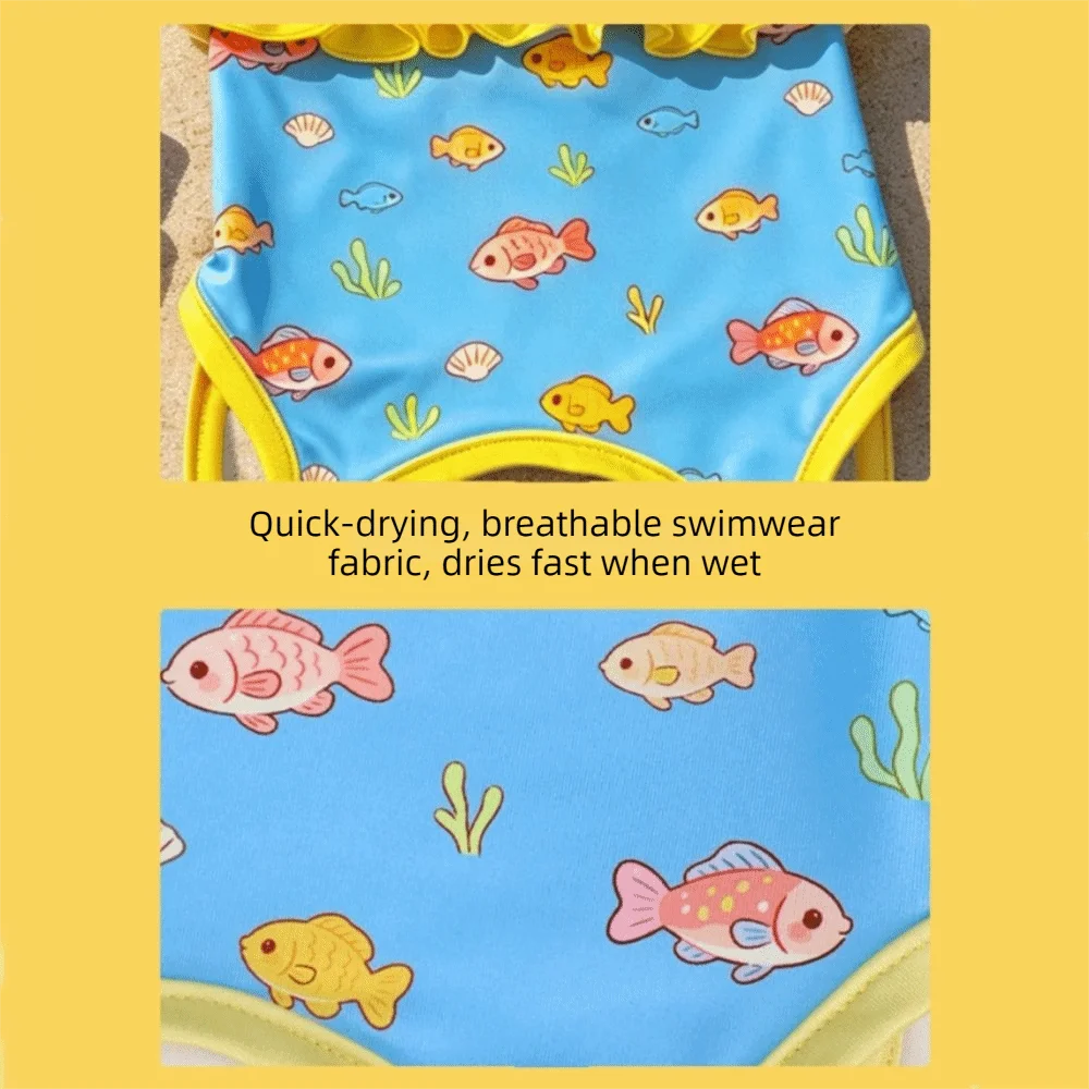Pet Apparel Cartoon Print Dog Bikini Vest Stretchy Comfortable Dog Swimsuit Breathable Soft Puppy Swimming Suit Pool Parties Vue