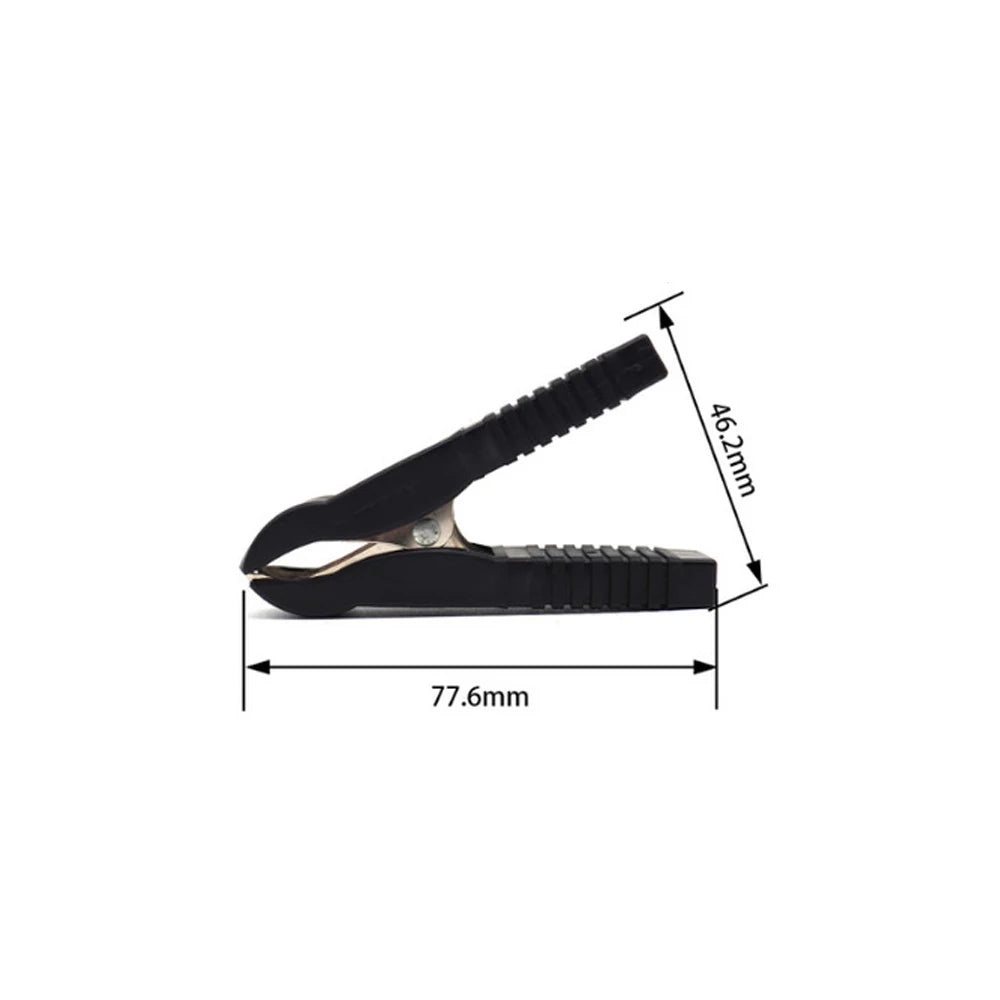 10PCS 35A Red+Black 77.6mm Crocodile Battery Test Clip Iron Plated Nickel Fully Sheathed Wiring Power Test Clamp Crocodile Clamp Vue