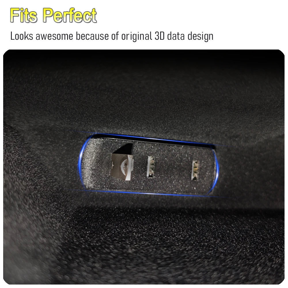 Glove Box Docking Station for Tesla Model 3 Y 3+ Y Juniper USB Hub Ports Car 4-in-1 USB Extender Charger Upgrade Data Transfer Vue