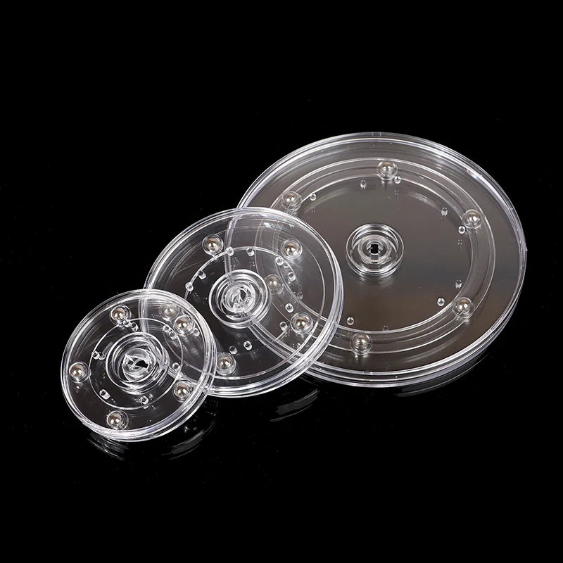 75-200mm Acrylic Transparent Turntable Plastic Displays Rotating Base Photography Showcase Home Decor Craft Accessories Vue