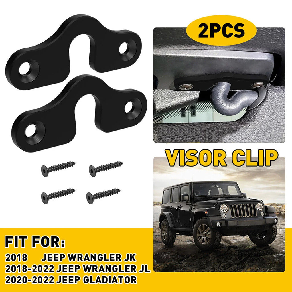 2pcs Car Sun Visor Clips Bracket Holder For Jeep JK 2018 JL 2018-2022 Gladiator 2020-2022 Vue