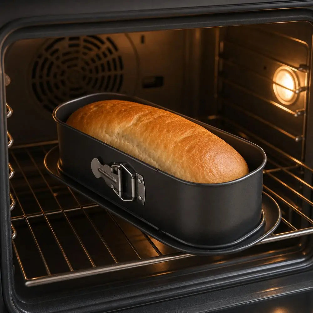 Durable Carbon Steel Oval Removable Bottom Cake Pan Snap Fastener Non-Stick Chiffon Cake Pan Heat-resistant Baking Pan Oven Vue