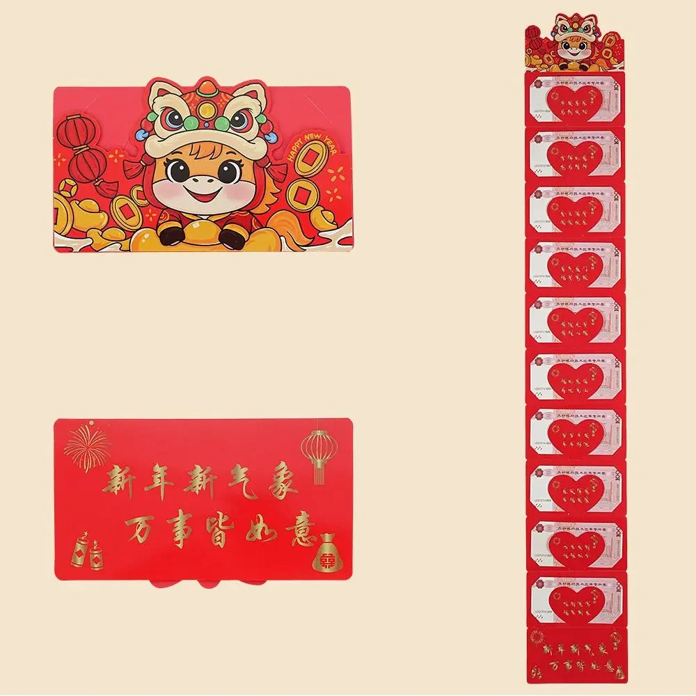 Money Bag Folding Lucky Red Envelopes Paper Chinese Style Money Envelopes Traditional Cash Envelopes Spring Festival Vue