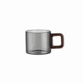 Practical Mini Glass Teacup Glass Thicken Heat-resistant Glass Cup Walnut Handle Coffee Mug Drinking Glasses Vue Grey 301-400ml