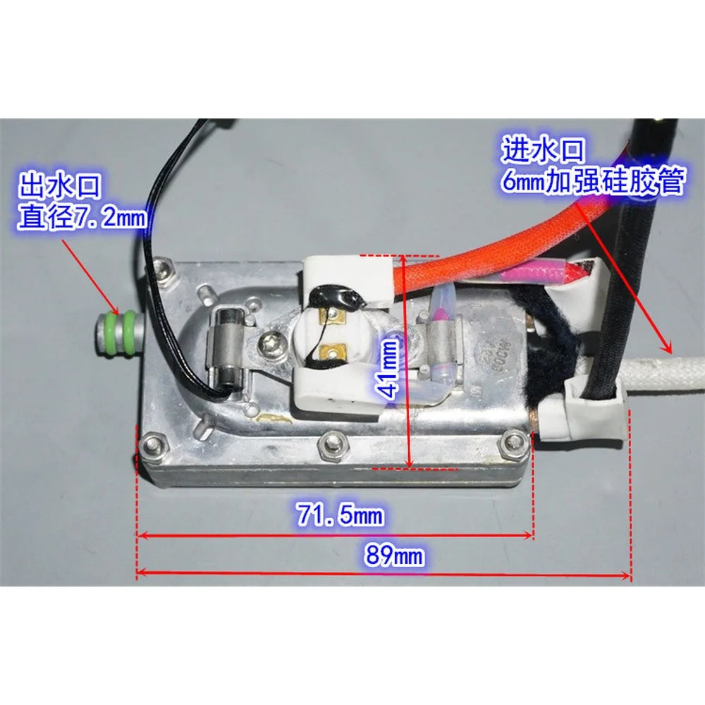25V 500W Mini Water Heating Boiler Module 12-25V Hot Water Heating Component for Floor Scrubber 185℃ Thermostat 85K NTC Probe Vue