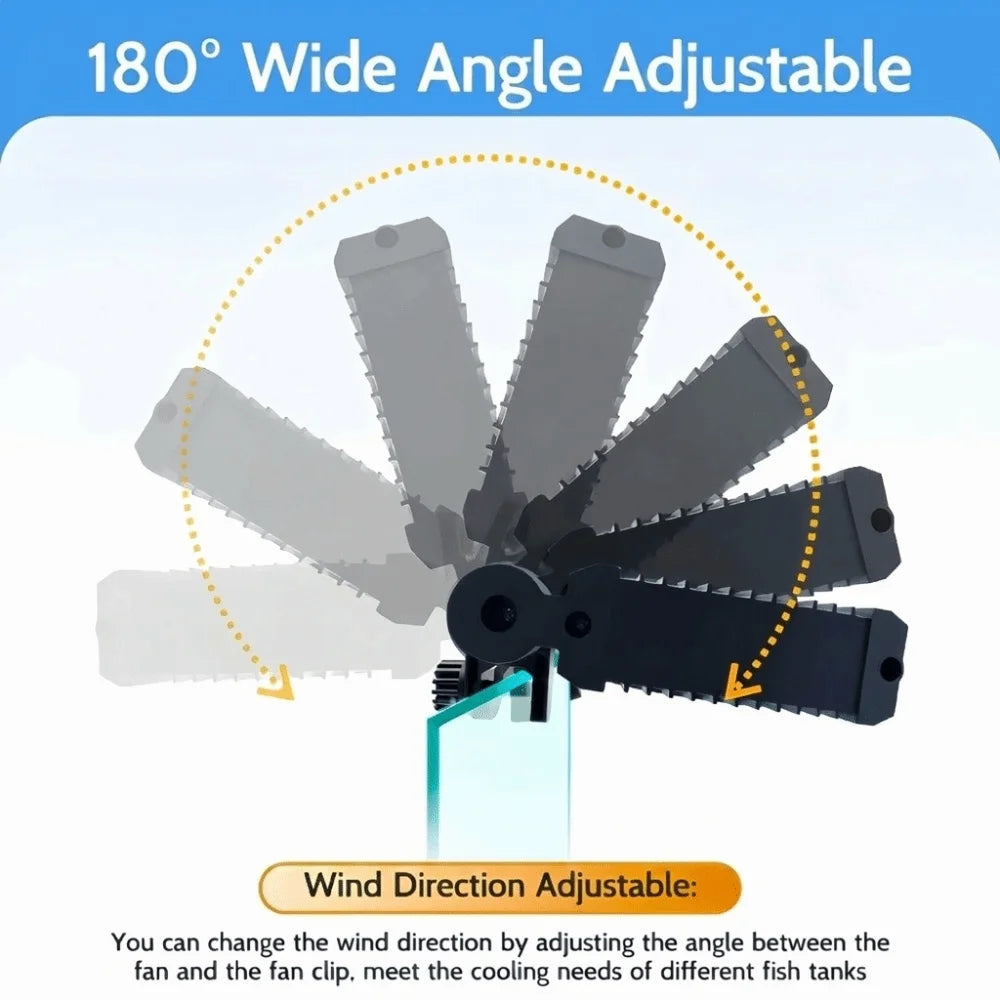 Wall Mounted Fish Tank Cooling Fan Mute Operation Adjustable Wind Speed Aquarium External Fan Energy Efficient Vue