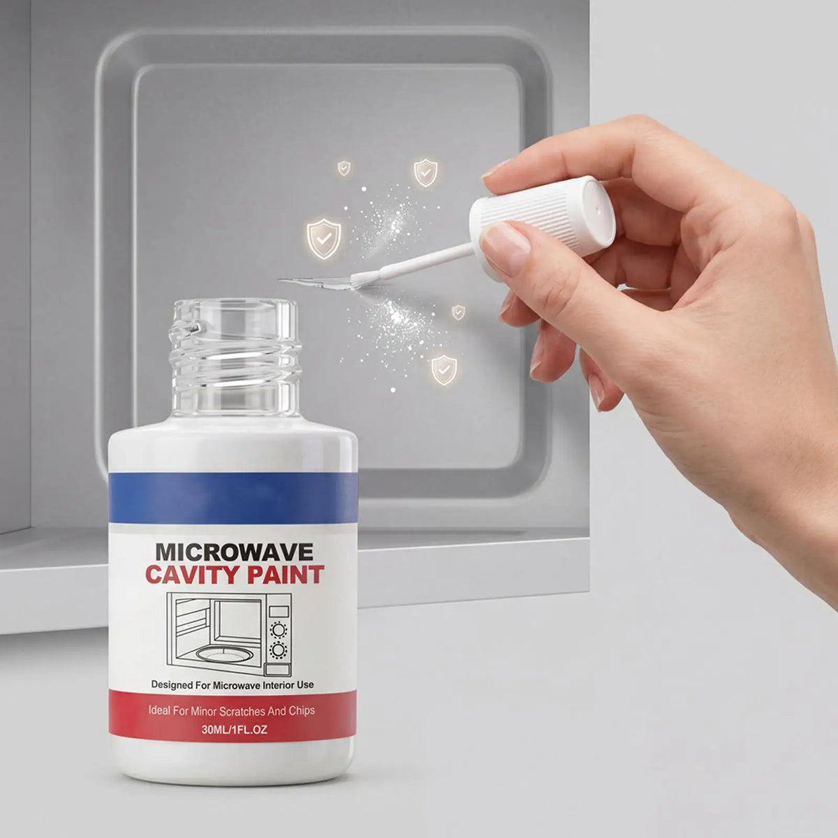 30ml Microwave Interior Cavity Paint High Gloss Appliance Repair Touchup Coating Care For Home Kitchen Apartment Restaurant Vue